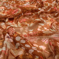 FAB VOGUE Studio Digital Printed Brown Chiffon Fabric - Floral Design – 70a4374copy2