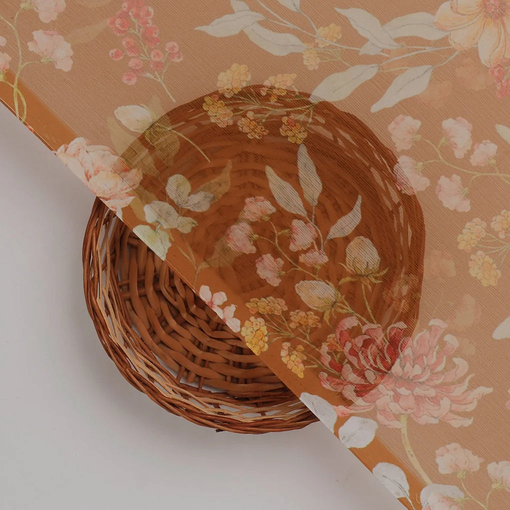 FAB VOGUE Studio Digital Printed Brown Chiffon Fabric - Floral Design – 70a4375copy2