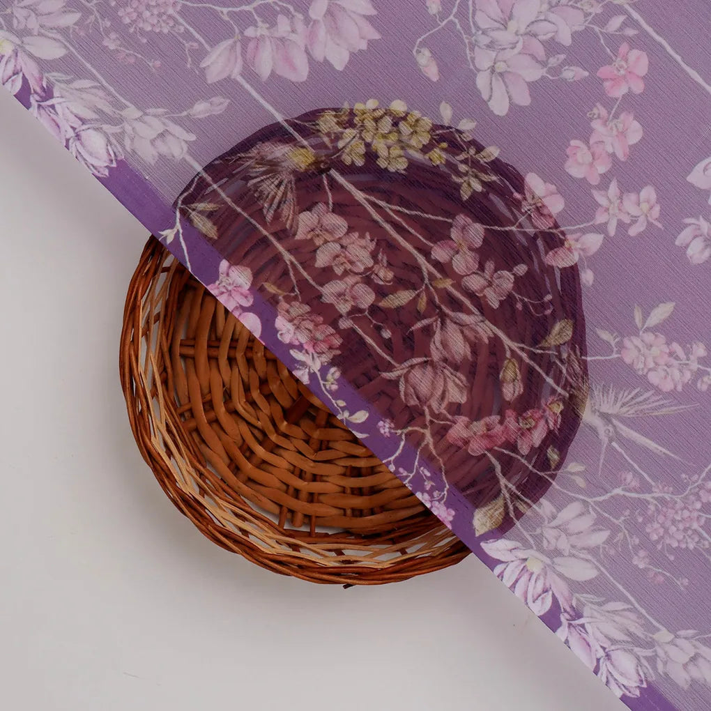 FAB VOGUE Studio Purple Floral Chiffon Fabric - Digital Printed Polyester – 70a4381copy2