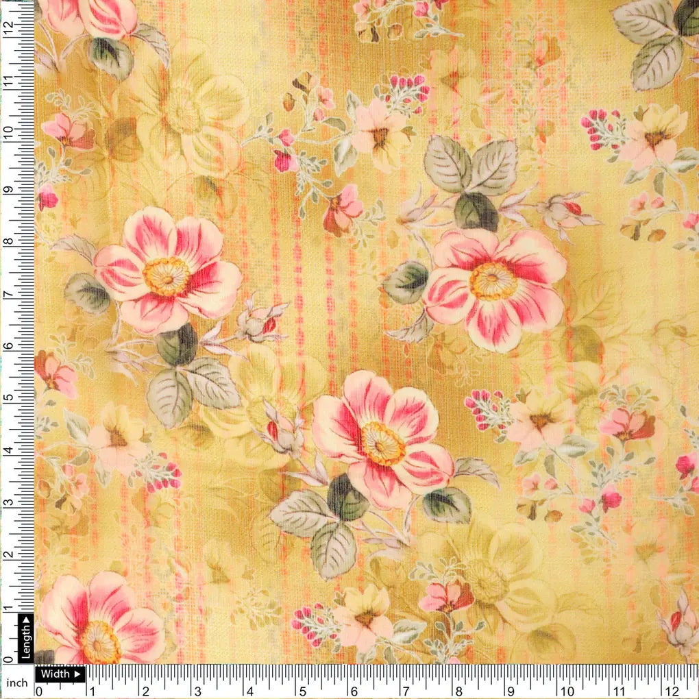 FAB VOGUE Studio - Digital Printed Chiffon Fabric - Yellow Floral Pattern – 70a4394copy2