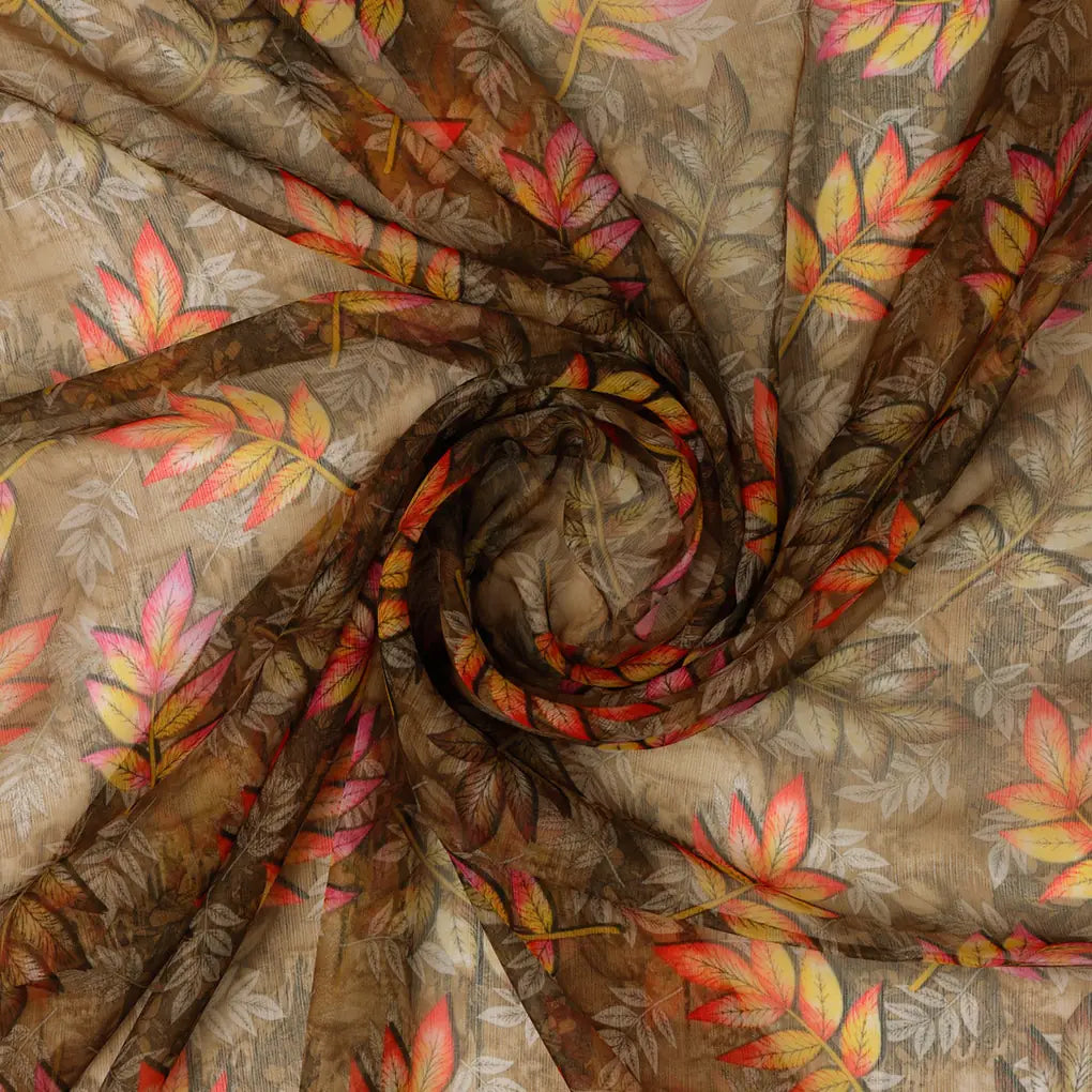 FAB VOGUE Studio Digital Printed Chiffon Fabric - Autumn Leaves – 70a4400copy2