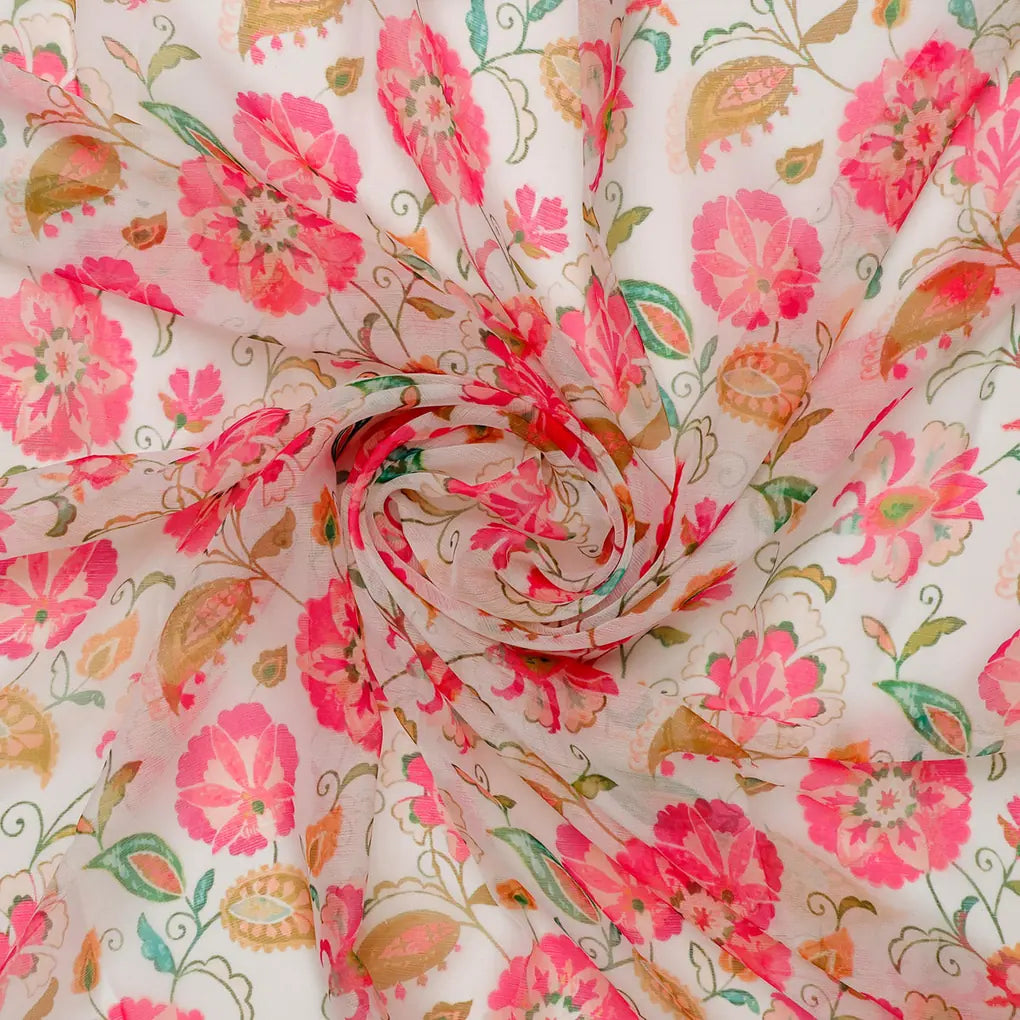 FAB VOGUE Studio Digital Printed Chiffon Fabric -  Floral Delight – 70a4407copy2