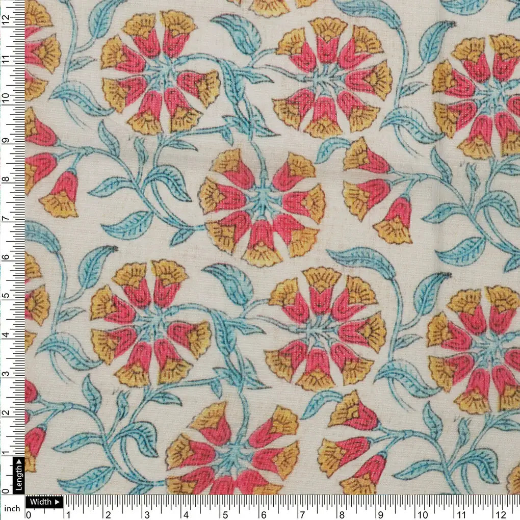 FAB VOGUE Studio Digital Printed Kota Doria Fabric - Floral Pattern – 70a4429copy2