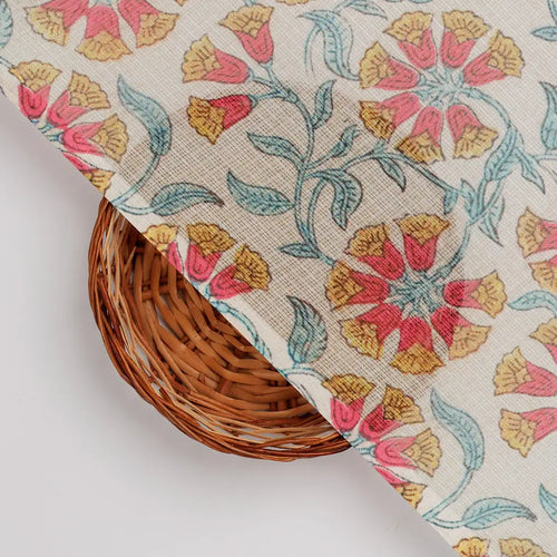 FAB VOGUE Studio Digital Printed Kota Doria Fabric - Floral Pattern – 70a4433copy2