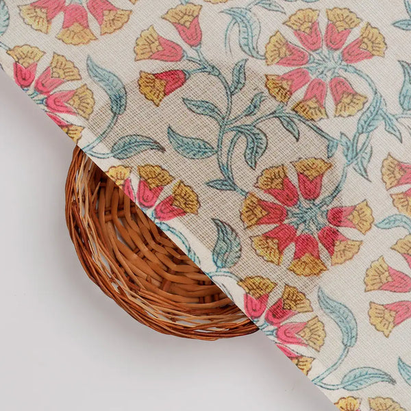FAB VOGUE Studio Digital Printed Kota Doria Fabric - Floral Pattern – 70a4433copy2 - alternate view