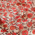 FAB VOGUE Studio -  Kota Doria Digital Printed  Polyester Fabric (Red Floral) - Sold by Meter – 70a4442copy2
