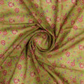 FAB VOGUE Studio Kota Doria Digital Printed Fabric - Green Floral – 70a4453copy2
