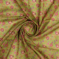 FAB VOGUE Studio Kota Doria Digital Printed Fabric - Green Floral – 70a4453copy2