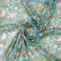 FAB VOGUE Studio Kota Doria Digital Printed Fabric - Turquoise Floral – 70a4465copy2
