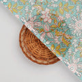 FAB VOGUE Studio Kota Doria Digital Printed Fabric - Turquoise Floral – 70a4468copy2