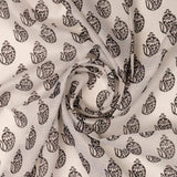 FAB VOGUE Studio Digital Printed Kota Doria Fabric - Black & White Paisley Design – 70a4471copy2