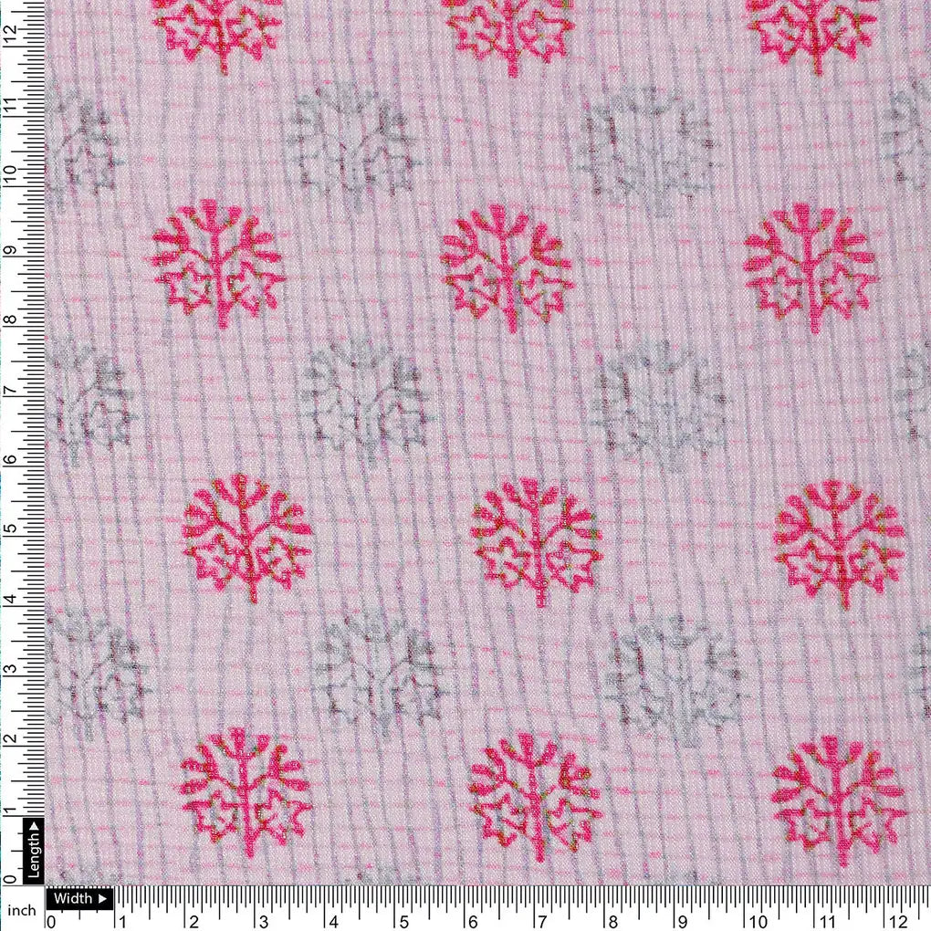 FAB VOGUE Studio Digital Printed Kota Doria Fabric - Pink Floral – 70a4475copy2