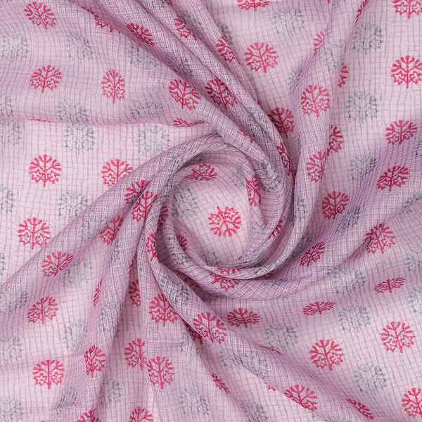 FAB VOGUE Studio Digital Printed Kota Doria Fabric - Pink Floral – 70a4476copy2