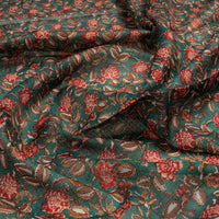 FAB VOGUE Studio Kota Doria Digital Printed Polyester Fabric - Green Floral – 70a4483copy2