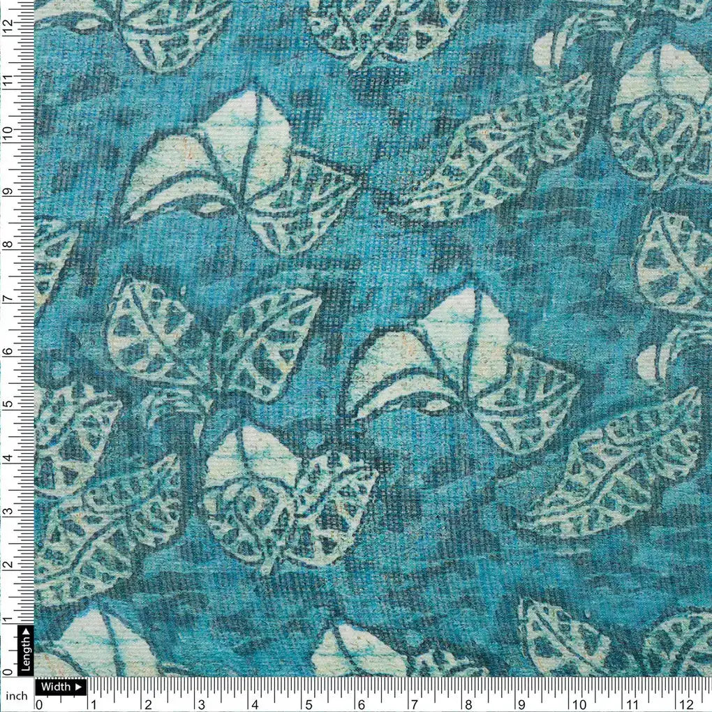 FAB VOGUE Studio Kota Doria Digital Printed Fabric - Teal Floral Design – 70a4486copy2