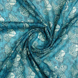 FAB VOGUE Studio Kota Doria Digital Printed Fabric - Teal Floral Design – 70a4487copy2