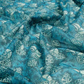 FAB VOGUE Studio Kota Doria Digital Printed Fabric - Teal Floral Design – 70a4488copy2