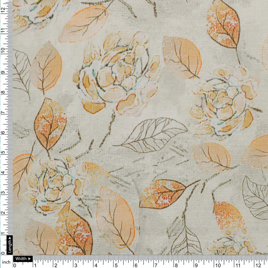 FAB VOGUE Studio Kota Doria Digital Printed Fabric - Elegant Floral Design – 70a4501copy2