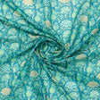 FAB VOGUE Studio Kota Doria Digital Printed Fabric - Teal Floral Pattern – 70a4527copy2