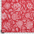 FAB VOGUE Studio Kota Doria Digital Printed Fabric - Red Floral – 70a4536copy2