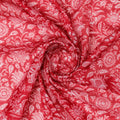 FAB VOGUE Studio Kota Doria Digital Printed Fabric - Red Floral – 70a4537copy2
