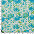 FAB VOGUE Studio Digital Printed Kota Doria Fabric -  Floral Blue & Green – 70a4548copy2