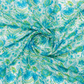 FAB VOGUE Studio Digital Printed Kota Doria Fabric -  Floral Blue & Green – 70a4549copy2