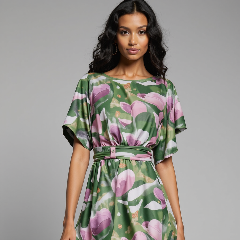 Linen Floral Printed Fabric