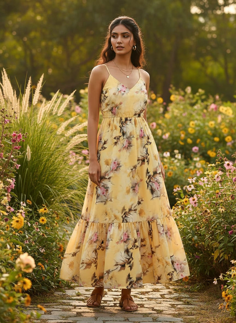 Coolest Watercolour Paper Art Of Flower Digital Printed Fabric - Weightless