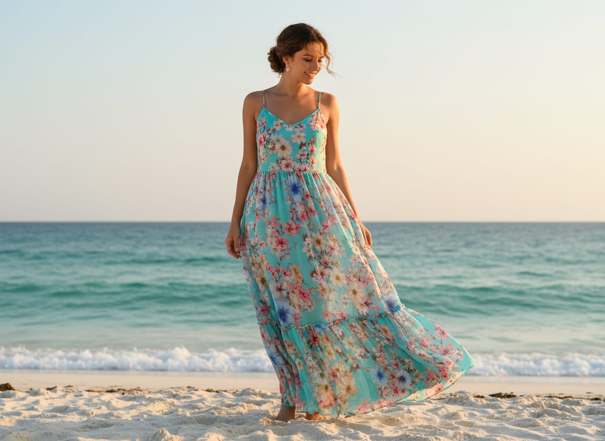 Lovely Geranium Flower Digital Printed Fabric - Pure Georgette