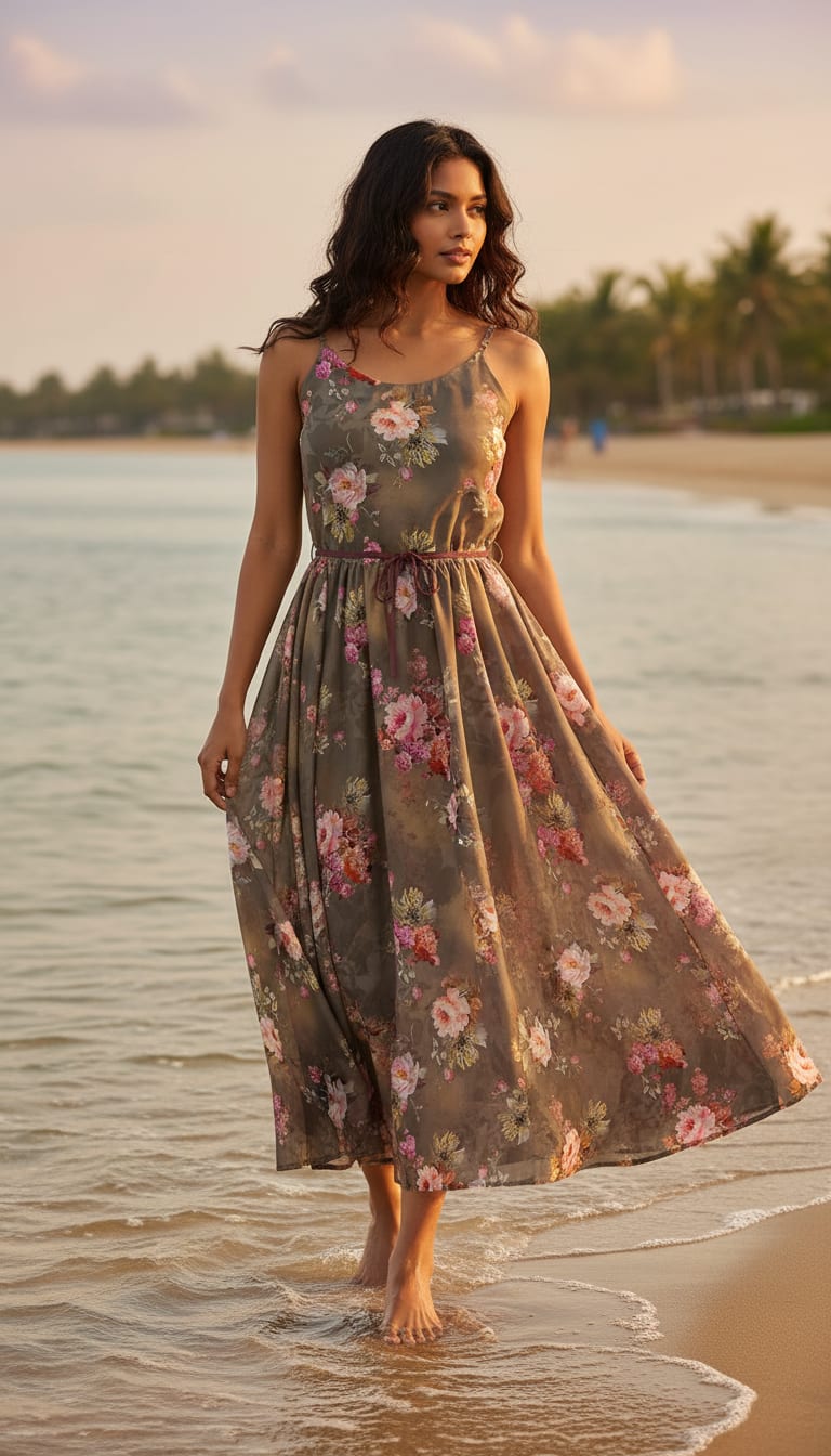 Morden Peony Watercolour Art Digital Printed Fabric - Kora Silk