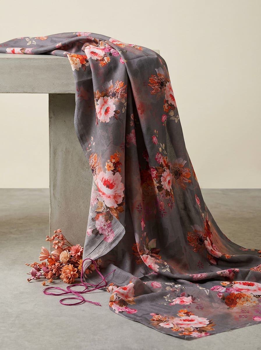 A Painterly Bouquet on a Canvas of Grey