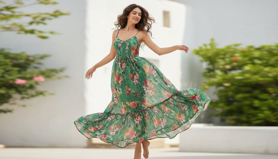 Lovely Chrysanthemum With Multi Flower Printed Fabric - Weightless