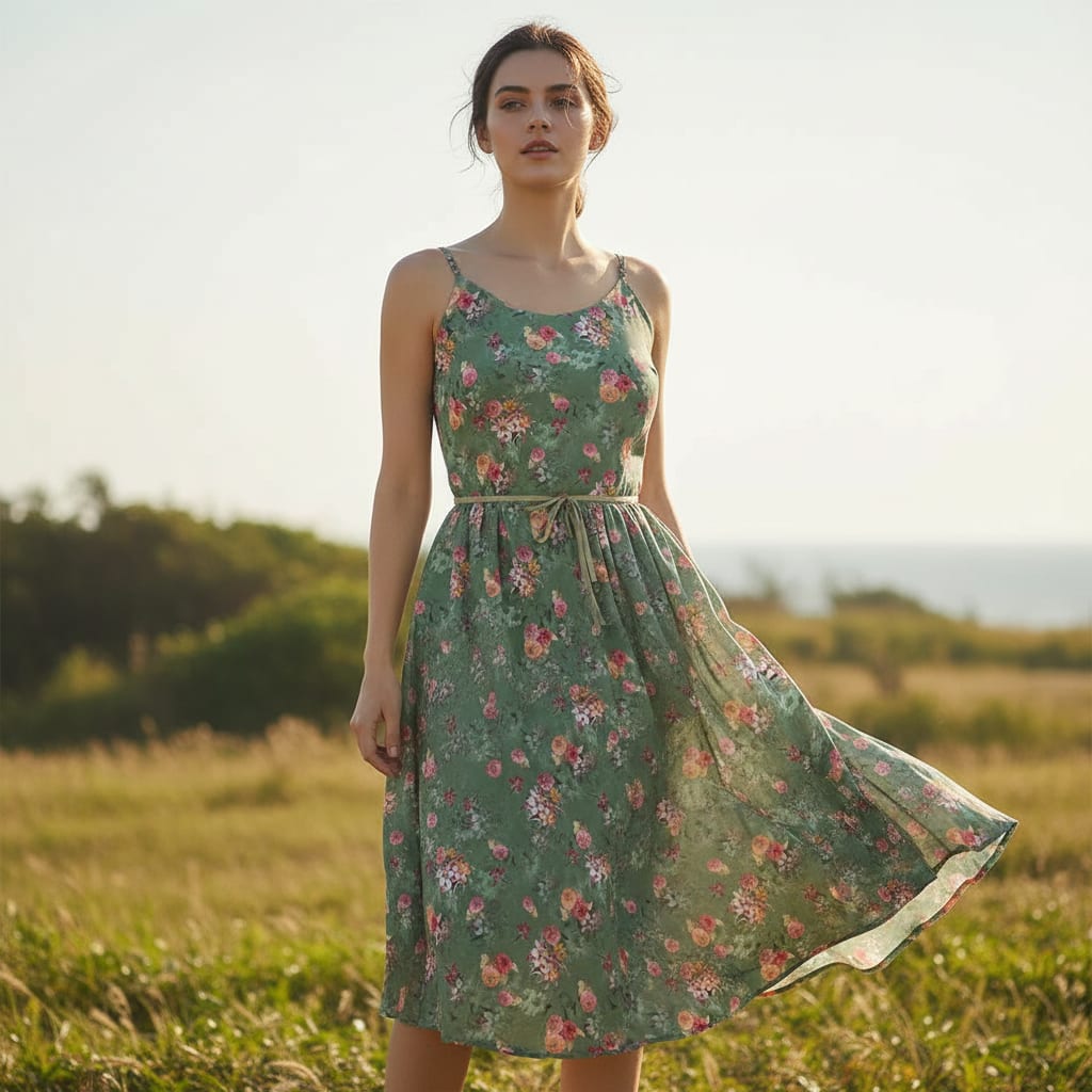 Lovely Chrysanthemum With Multi Flower Printed Fabric - Pure Cotton