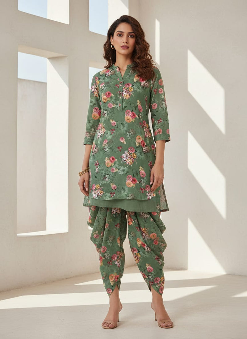Lovely Chrysanthemum With Multi Flower Printed Fabric - Pure Cotton