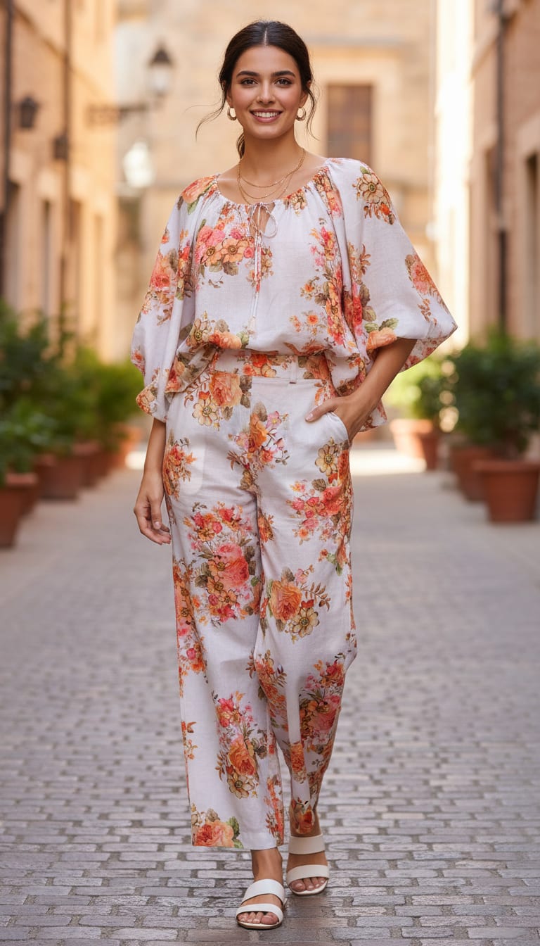 Classic Multicolor Roses With Leaves Digital Printed Fabric - Pure Cotton