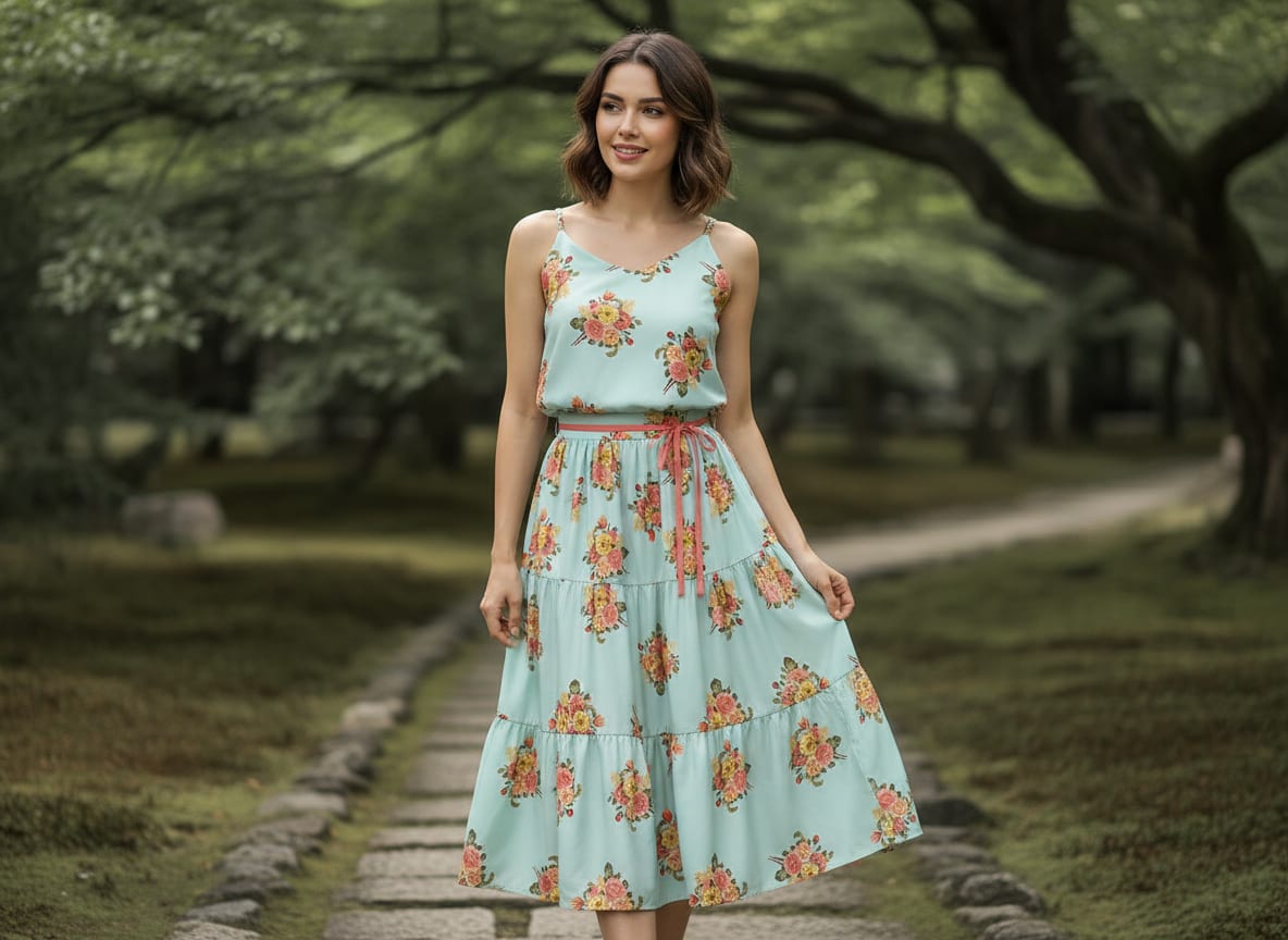 Decorative Peony Roses With Daisy Flower Digital Printed Fabric - Japan Satin