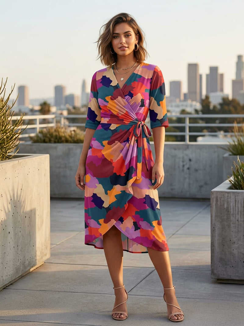 Multicolor Abstract Camouflage Weightless Digital Printed Fabric