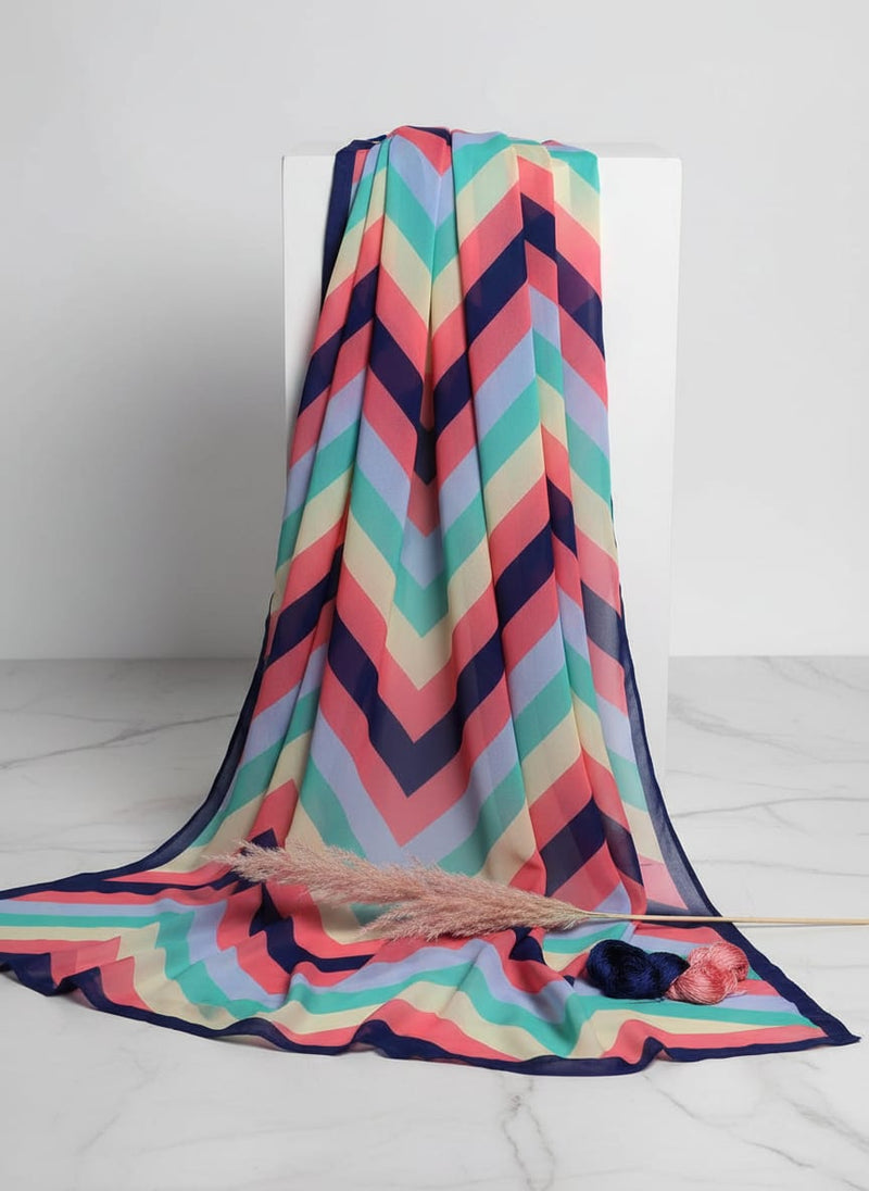 Seamless Colourful Zigzag Digital Printed Fabric - Weightless