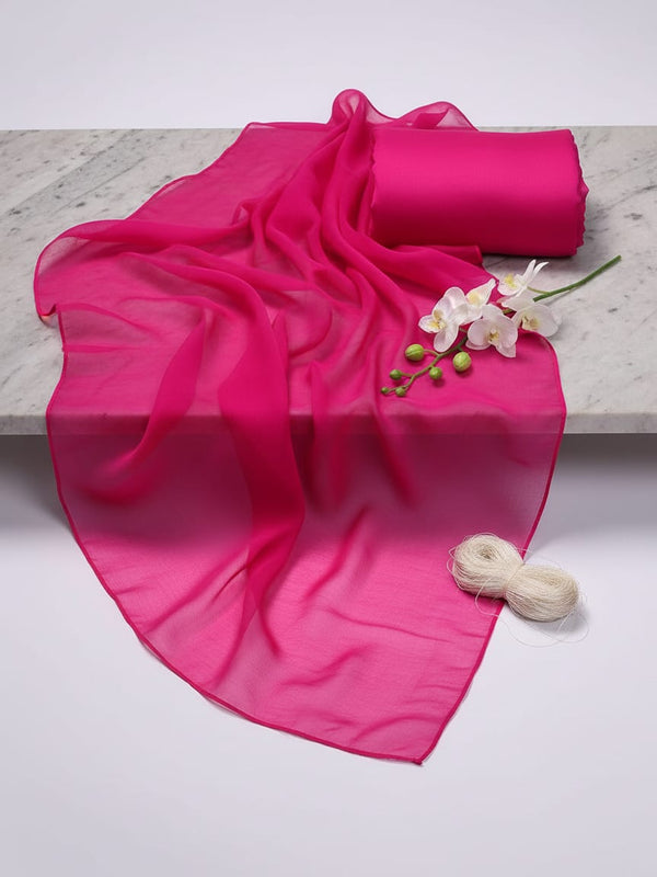 Pink Colour Pure Organza Plain Dyed Fabric