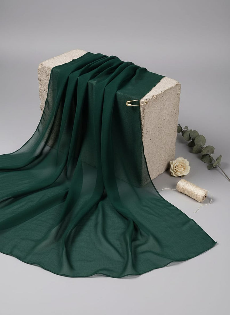 Green Colour Pure Organza Plain Dyed Fabric
