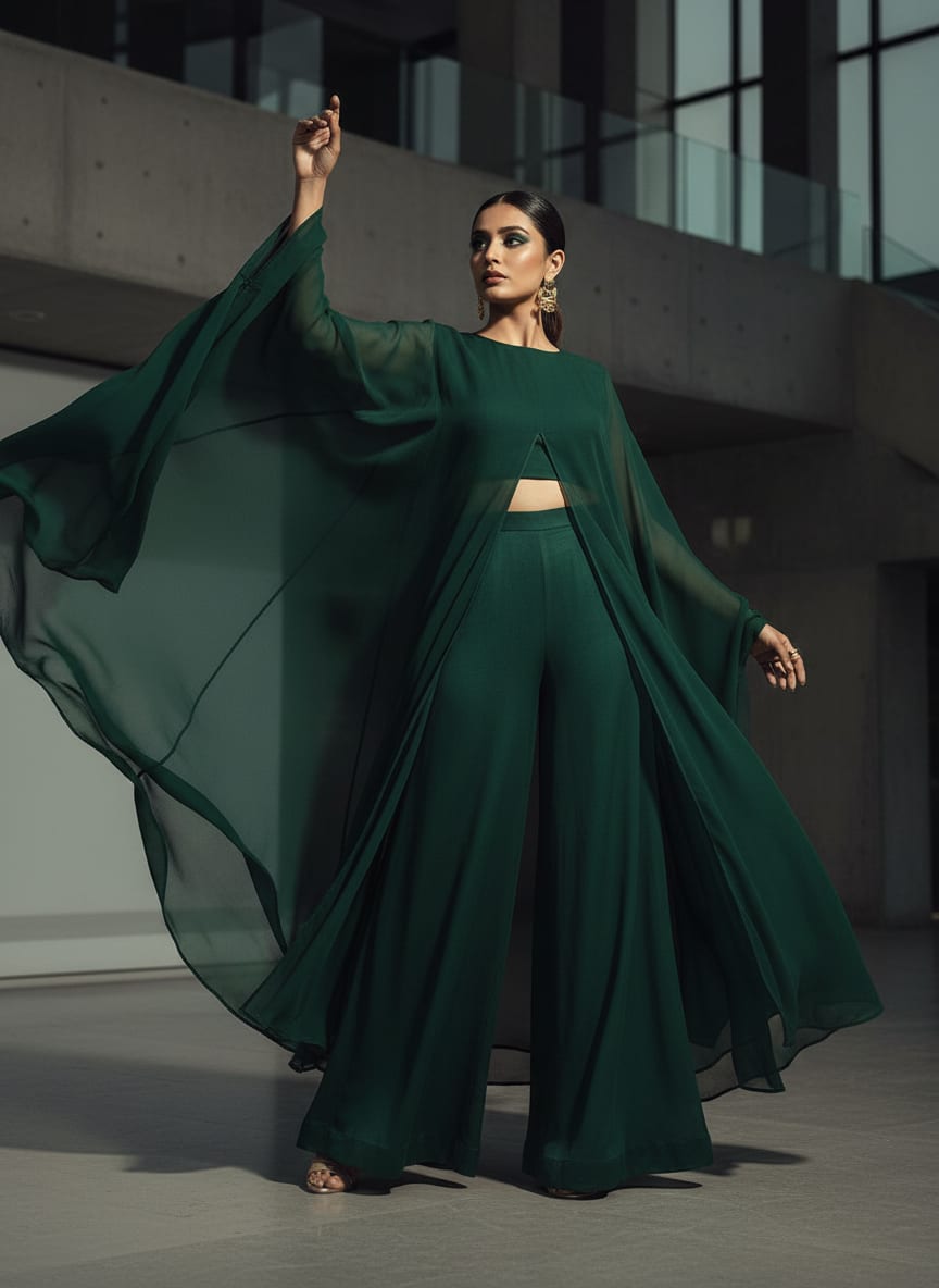 Discover the fluid grace and deep mystery of this uniquely soft organza fabric.