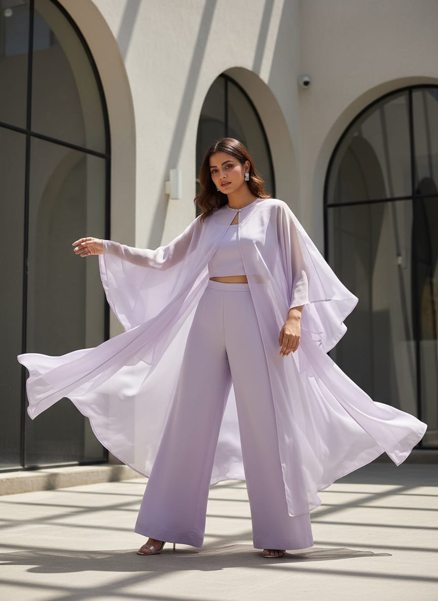 Lavender Colour Pure Organza Plain Dyed Fabric