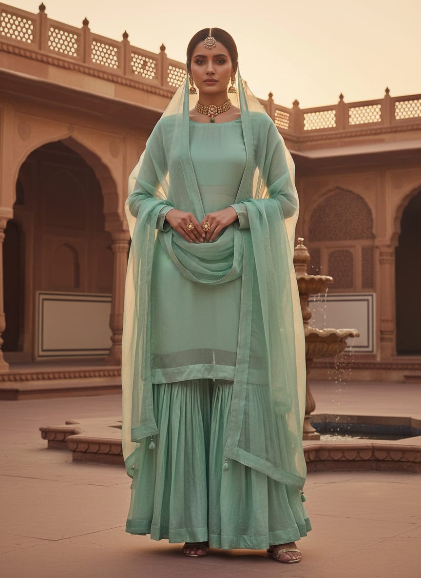 Light Pista Green Colour Pure Organza Plain Dyed Fabric