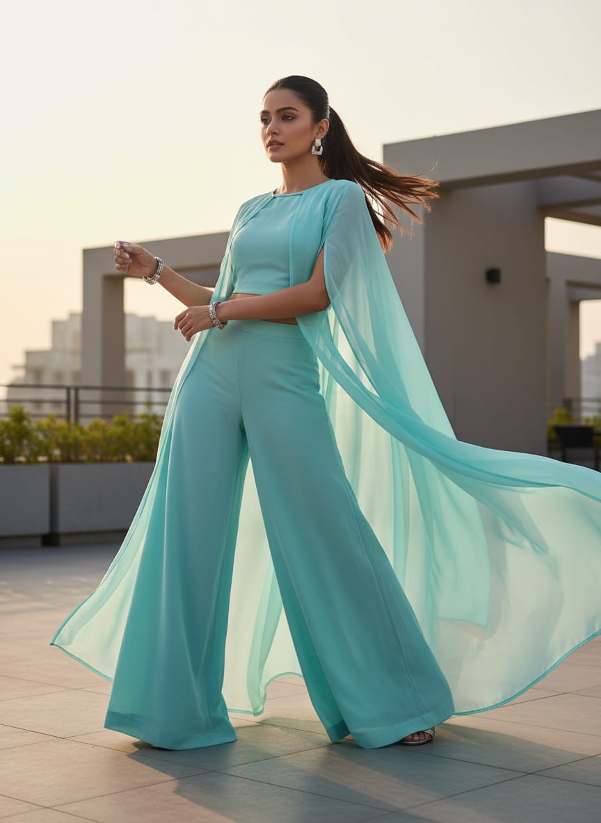 Pastel Blue Colour Pure Organza Plain Dyed Fabric