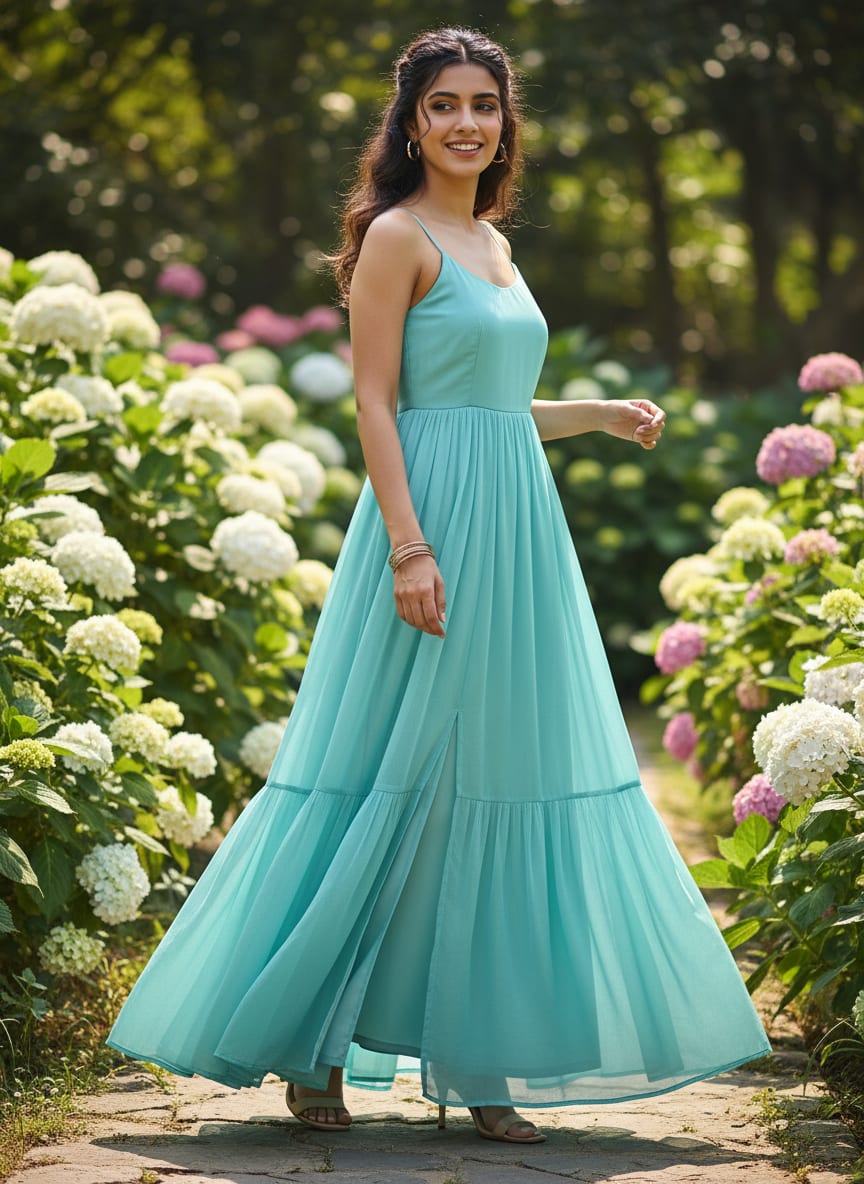 Pastel Blue Colour Pure Chinon Plain Dyed Fabric