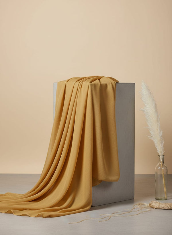 Light-Yellow Colour Pure Chinon Plain Dyed Fabric - Fabric Editorial Studio Flatlay Lookbook - PLPC-0-PL1963-108