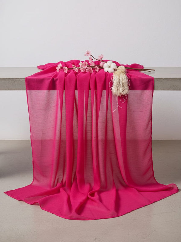 Dark Pink Colour Pure Chinon Plain Dyed Fabric