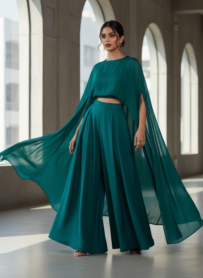 Sea Green Colour Pure Chinon Plain Dyed Fabric