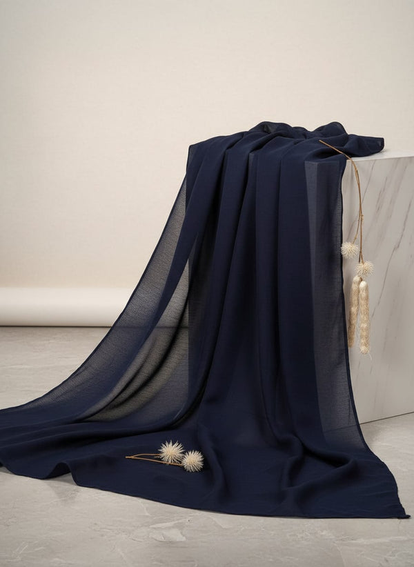 Blue Colour Pure Chinon Plain Dyed Fabric - Fabric Editorial Studio Flatlay Lookbook - PLPC-0-PL1956-108